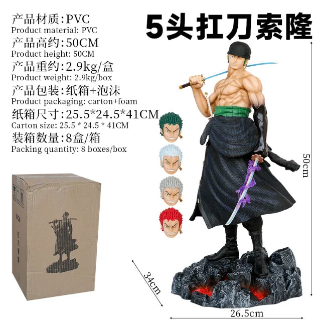 One Piece Anime Large 50cm Five-Headed Eagle Carrying Knife Domineering Zoro Collectible Statue Model Figure Ornament Gifts One Piece Anime Large 50cm Five-Headed Eagle Carrying Knife Domineering Zoro Collectible Statue Model Figure Ornament Gifts